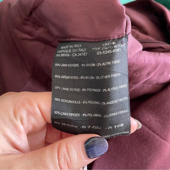 Prada Burgundy Virgin Wool Crew Neck Sleeveless Slim Fit Top Size IT 44 US 8 - Picture 9 of 12